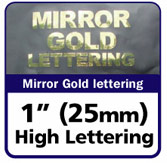 Mirror Gold Vinyl Lettering - 1" (25mm) high lettering