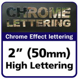 Chrome Vinyl Lettering - 2" (50mm) high lettering