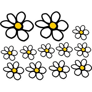 Daisy Flower Car sticker Kit No. 1