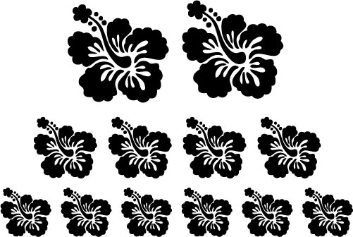 Hibiscus Flower Sticker Kit (e), any colour