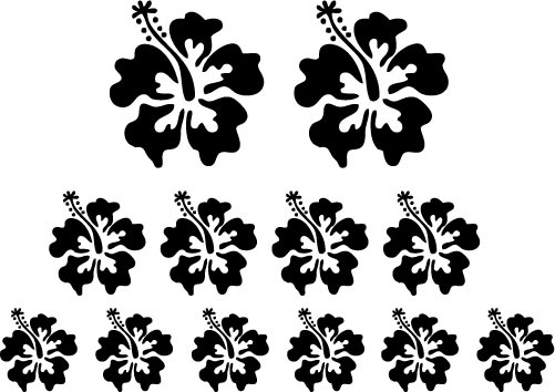 Hibiscus Flower Sticker Kit (h), any colour