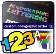 Holographic vinyl lettering