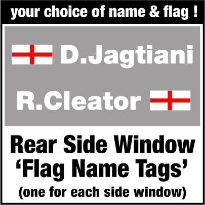 Rear Side Window - Name with Flag (1 names)