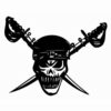 Skull - sword car sticker