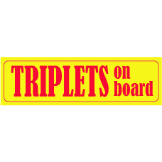 Bumper Sticker - Triplets on Board