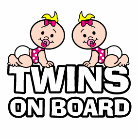 Twins on Board Sticker - for twin girls Twins on Board Sticker - for twin girls